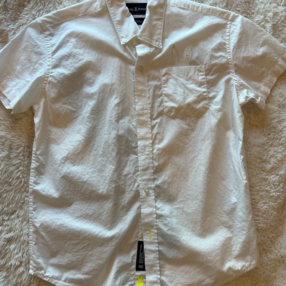 Psycho Bunny Classic White Button Down Shirt